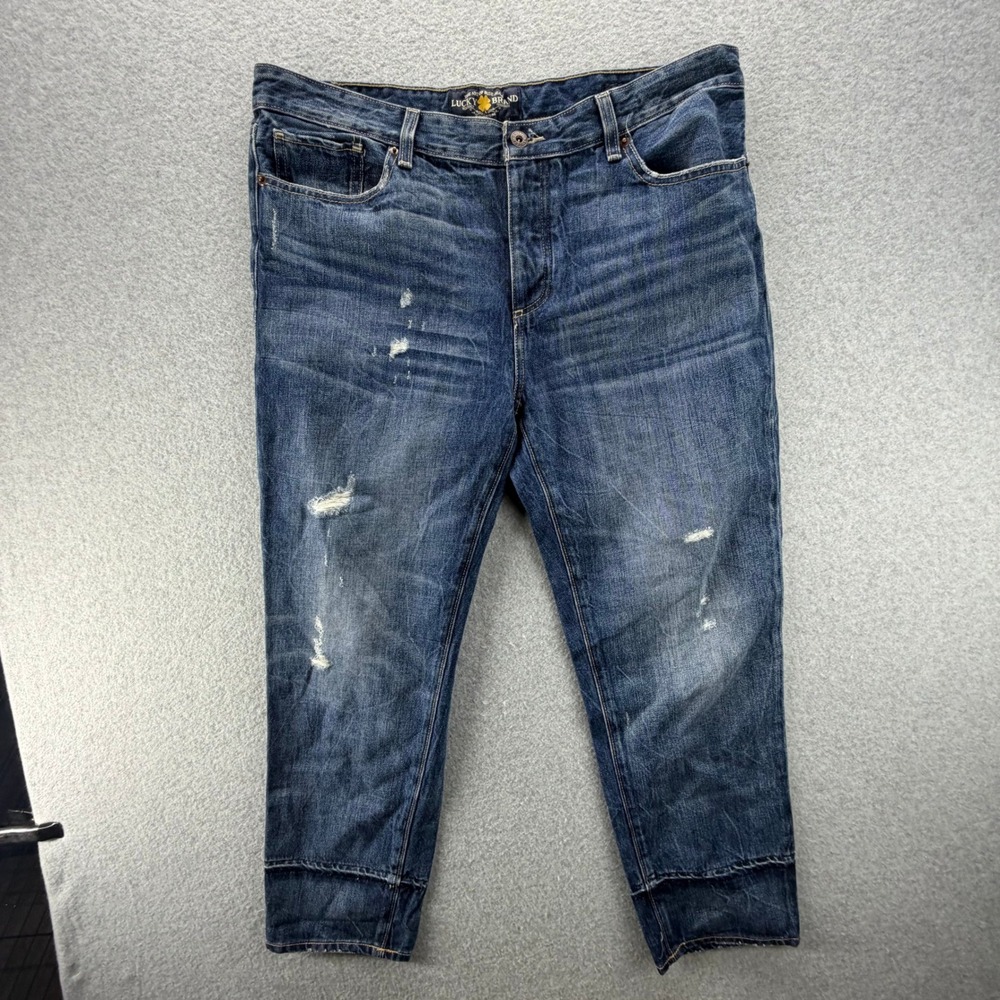 Lucky‎ Brand Sienna Slim Boyfriend Jeans Blue Distressed Button Fly 12/31 9990